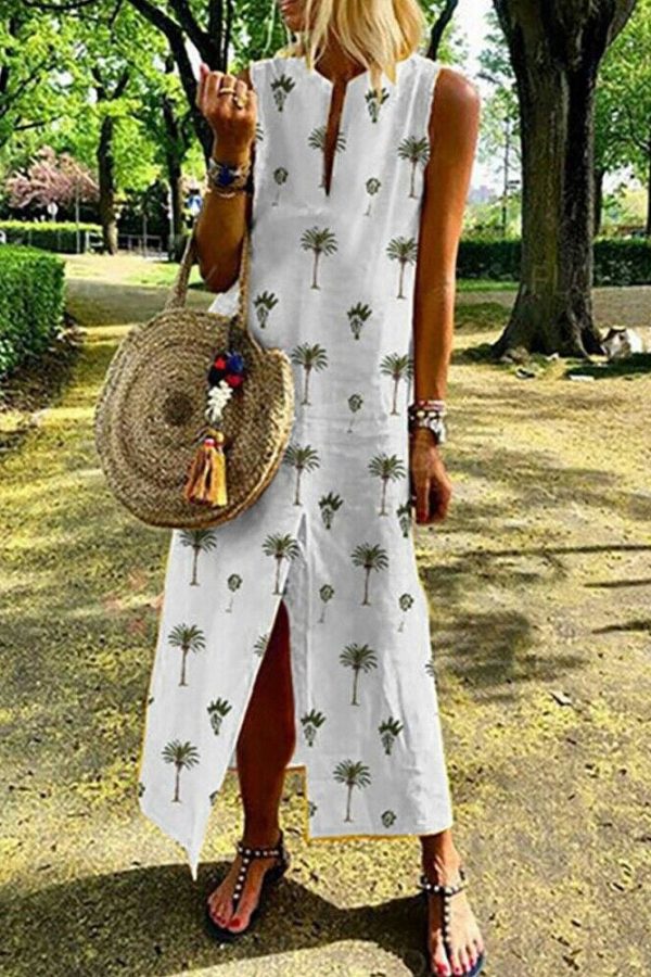 The Best Women Boho Long Maxi Dress Fashion Ladies Sleeveless Summer Beach Floral Dress Casual Holiday Dresses Sundress Online - Takalr