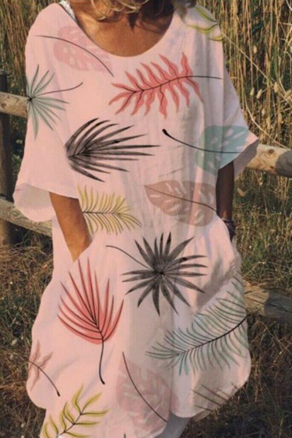 The Best Women Boho Maxi Beach Dress Ladies Fashion Loose Half-Sleeve Summer Casual Loose Long Sundress Plus Size Online - Takalr