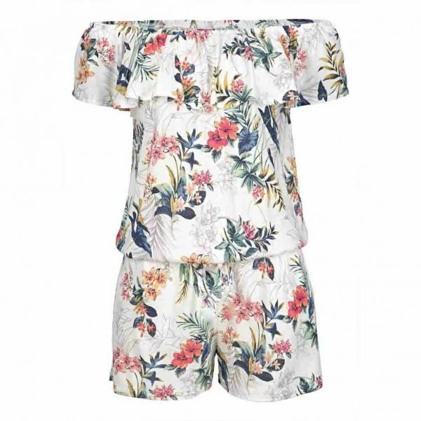 The Best Women Boho Off Shoulder Outfits Fashion Flower Sleeveless Pants Summer Holiday Casual Short Jumpsuit Rompers Trouser Online - Takalr