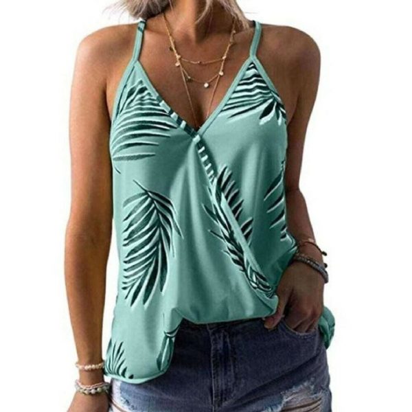 The Best Women Boho Vest Sleeveless Loose Camisole V-Neck Tank Tops New Ladies Summer Beach Casual Print Blouse Tops Online - Takalr