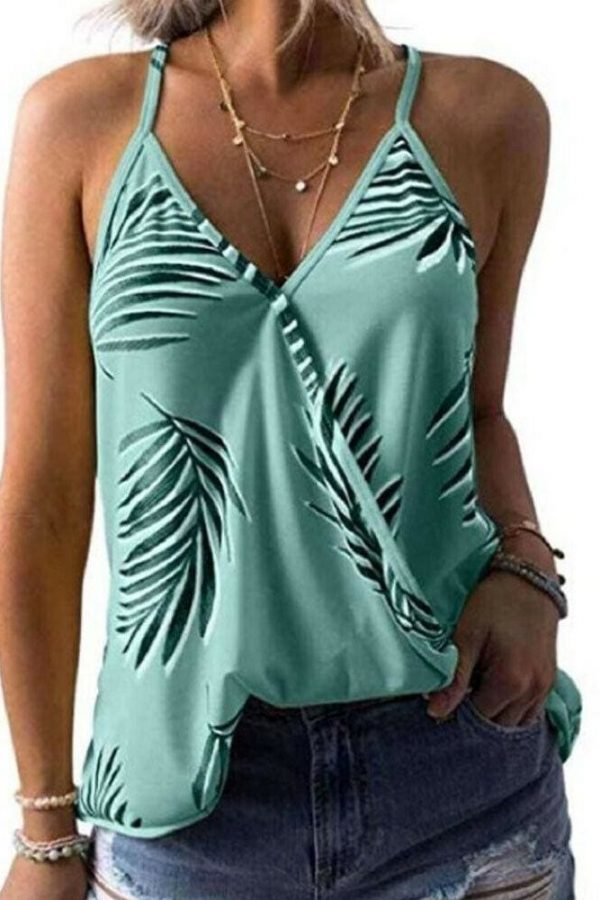 The Best Women Boho Vest Sleeveless Loose Camisole V-Neck Tank Tops New Ladies Summer Beach Casual Print Blouse Tops Online - Takalr