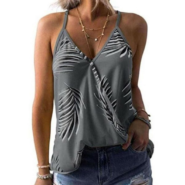 The Best Women Boho Vest Sleeveless Loose Camisole V-Neck Tank Tops New Ladies Summer Beach Casual Print Blouse Tops Online - Takalr