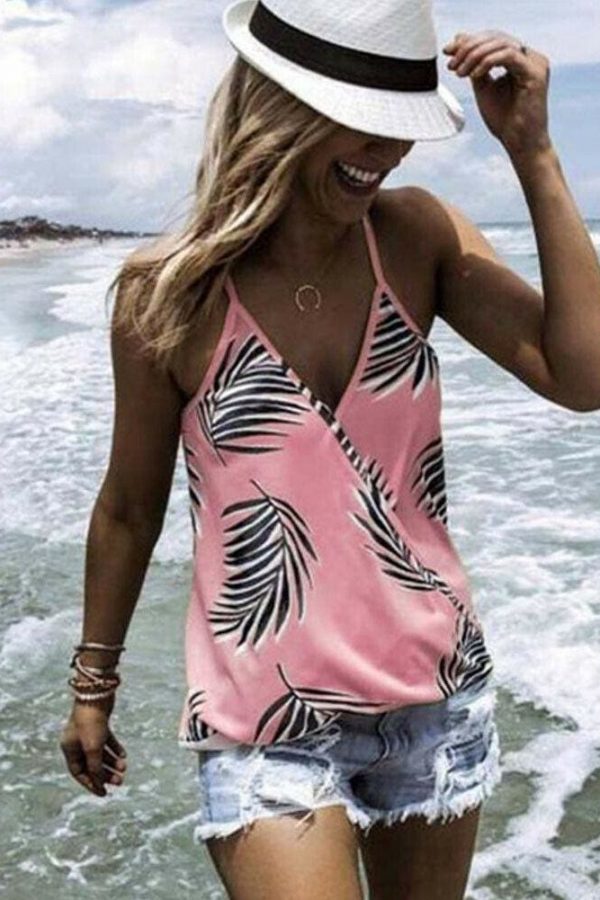 The Best Women Boho Vest Sleeveless Loose Camisole V-Neck Tank Tops New Ladies Summer Beach Casual Print Blouse Tops Online - Takalr