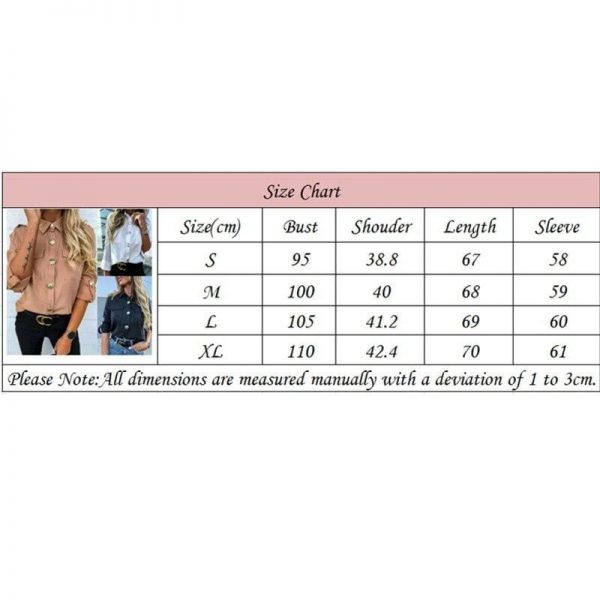 The Best Women Button Down Blouse Shirt Office Ladies Long Sleeve Casual V-Neck Loose OL Blouse Fashion New Autumn Tops Online - Takalr