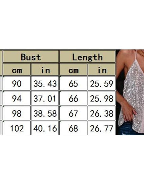 The Best Women Camisole Casual V Neck Sequins Strappy Tank Top Vest sleeveless Solid Blouse Tee Online - Takalr