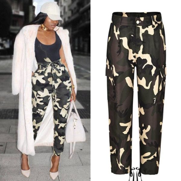 The Best Women Camo Cargo Trousers Ladies Casual Military Army Combat Camouflage Pants Hip Hop Rock Trousers Jeans Online - Takalr