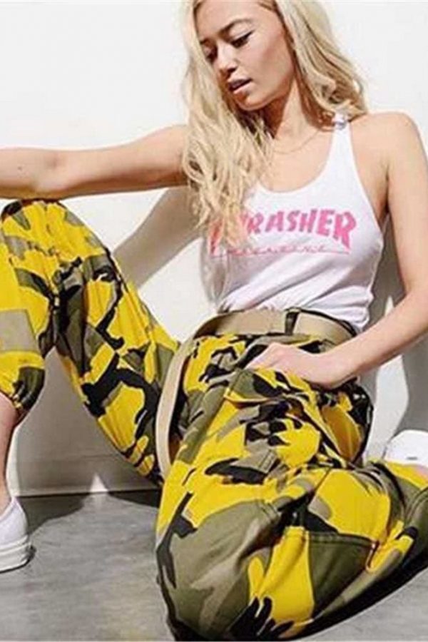 The Best Women Camouflage Camo Cargo Trousers Army Pants Ladies Casual Harem Joggers Sport Sweatpants Hip Hop Rock Trousers Online - Takalr