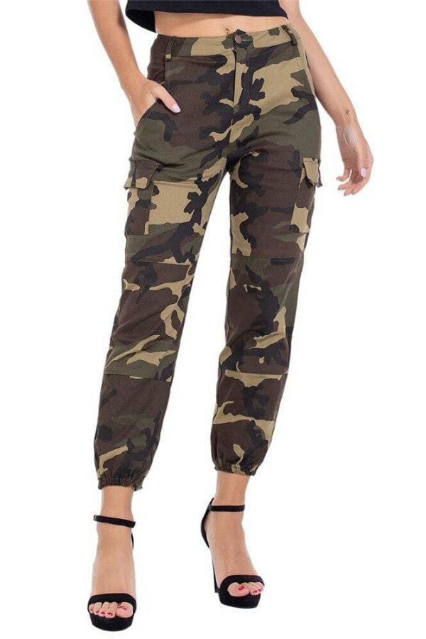 The Best Women Camouflage Camo Cargo Trousers Army Pants Ladies Casual Harem Joggers Sport Sweatpants Hip Hop Rock Trousers Online - Takalr