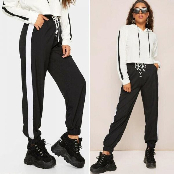 The Best Women Casual Elastic High Waist Baggy Joggers Harem Pants Gym Track Bottoms Trousers Slacks Gym Jogging Sweat Pants Online - Takalr