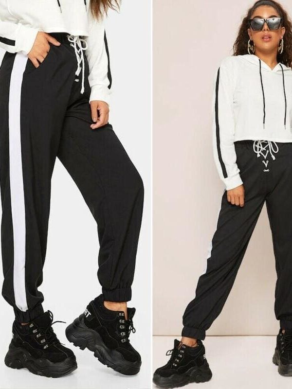 The Best Women Casual Elastic High Waist Baggy Joggers Harem Pants Gym Track Bottoms Trousers Slacks Gym Jogging Sweat Pants Online - Takalr