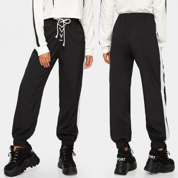 The Best Women Casual Elastic High Waist Baggy Joggers Harem Pants Gym Track Bottoms Trousers Slacks Gym Jogging Sweat Pants Online - Takalr