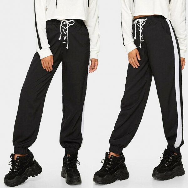 The Best Women Casual Elastic High Waist Baggy Joggers Harem Pants Gym Track Bottoms Trousers Slacks Gym Jogging Sweat Pants Online - Takalr