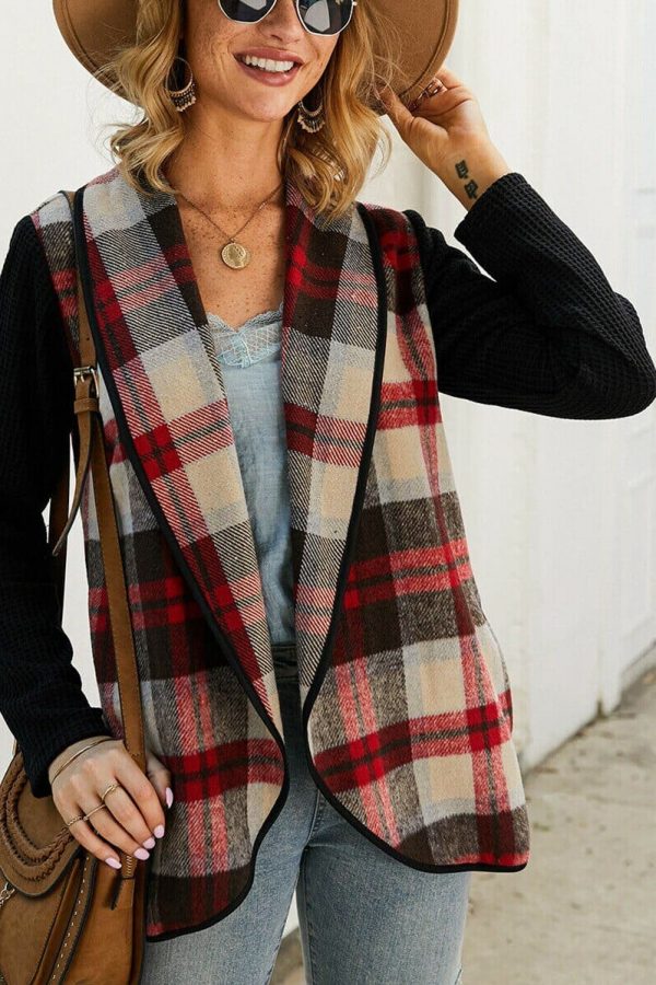 The Best Women Casual Jacket Blazer Fashion Plaid Checks Winter Long Sleeve Cardigan Knitwear Outwear Coat Suit Jumper Top Online - Takalr