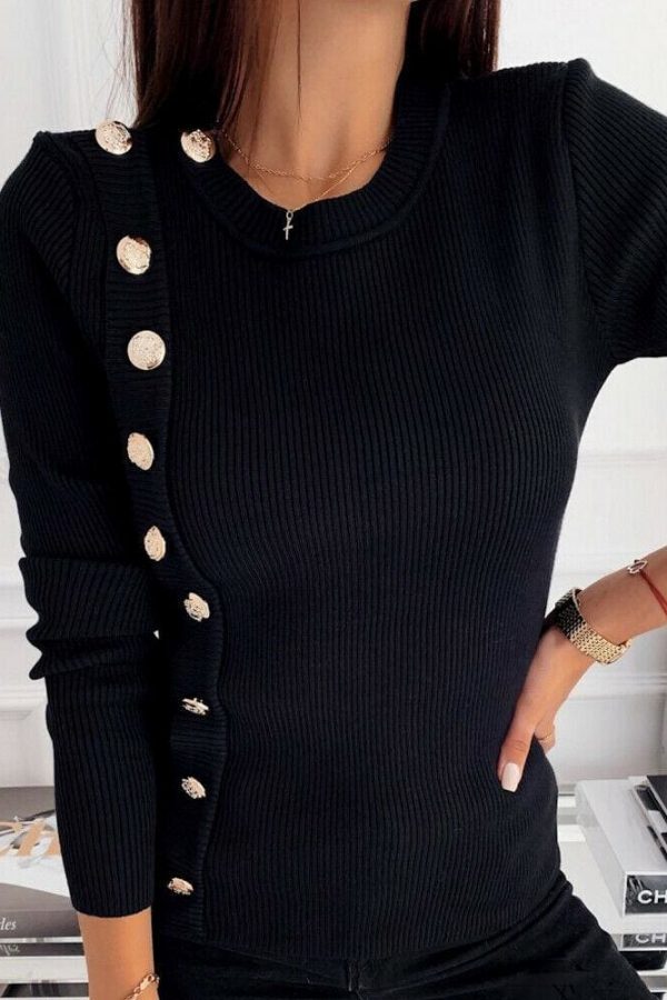 The Best Women Casual Knitted Sweater Jumper Autumn Winter Ladies Long Sleeve O Neck Pullover Blouse Slim Tee Tops New Online - Takalr