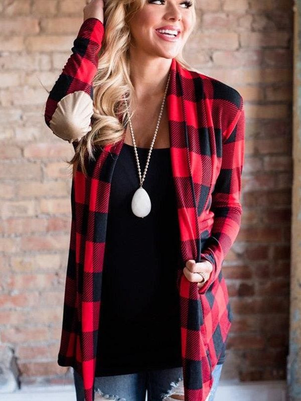 The Best Women Casual Long Sleeve Flannel Plaid Shirts Cardigan Blouse Autumn Winter Ladies Outwear Loose Coat Tops Online - Takalr