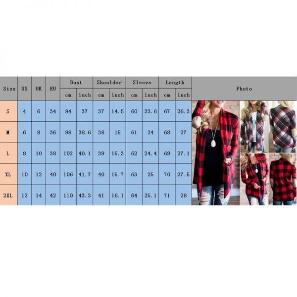 The Best Women Casual Long Sleeve Flannel Plaid Shirts Cardigan Blouse Autumn Winter Ladies Outwear Loose Coat Tops Online - Takalr