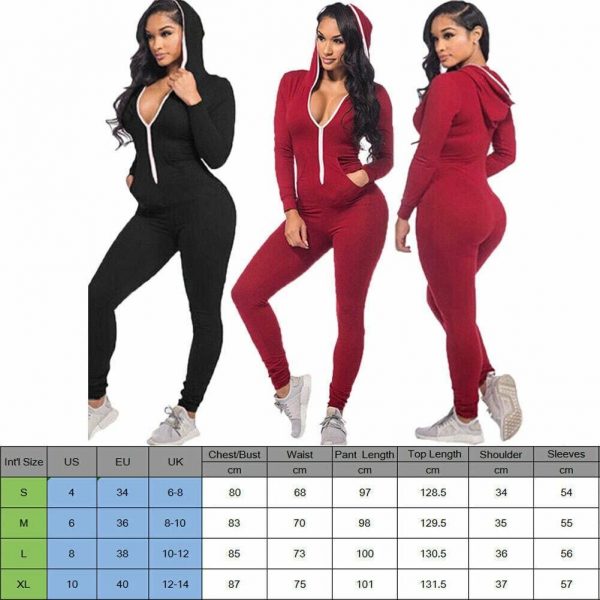 The Best Women Casual Long Sleeve Jumpsuit Ladies Sports Running Solid Playsuit Romper Gym Jogging Tracksuit Trouser Online - Takalr