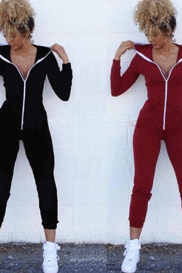 The Best Women Casual Long Sleeve Jumpsuit Ladies Sports Running Solid Playsuit Romper Gym Jogging Tracksuit Trouser Online - Takalr