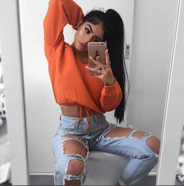 The Best Women Casual Long Sleeves Deep-V Top Off Shoulder Solid T-Shirt Tops Fashion Autumn Clothes Online - Takalr