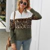 The Best Women Casual Loose Leopard Print Hoodie Tops Autumn Winter Ladies Long Sleeve Patchwork Pullover Sweater Streetwear Online - Takalr