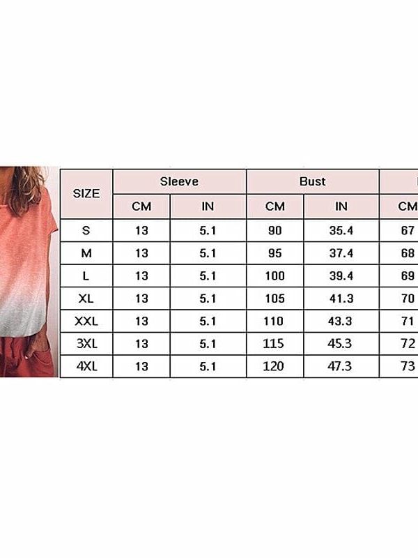 The Best Women Casual Loose Tee Shirt Tops Fashion Rainbow Short Sleeve Summer Ladies T-Shirt Plus Size Gradient Tops Online - Takalr