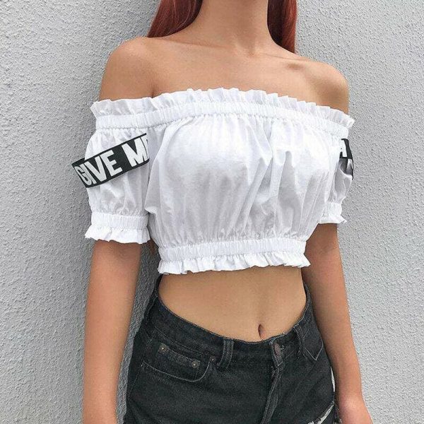 The Best Women Casual Off Shoulder Tank Tops Vest T shirt Ladies Beach Holiday Crop Tops Shirt Outwear Streetwear Online - Takalr