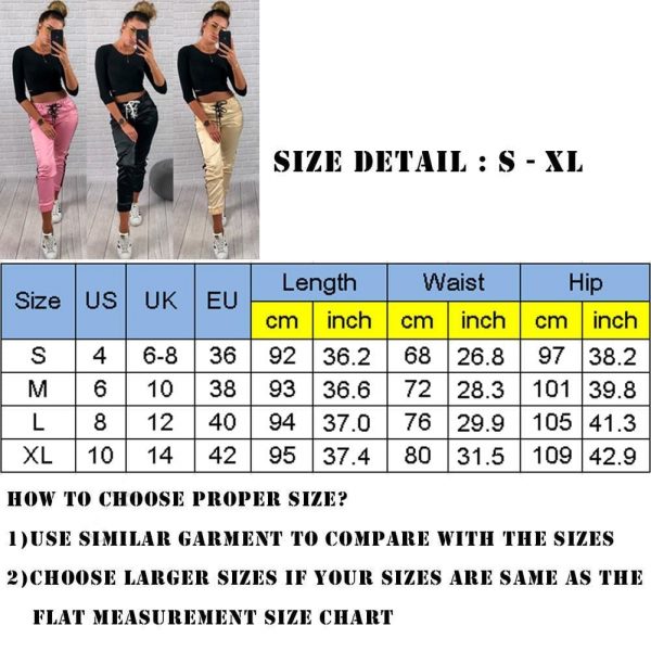 The Best Women Casual Pants Elastic Waist Jogger Skinny Trousers Side Pockets Sweatpants Online - Takalr