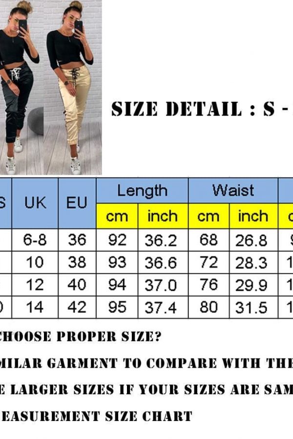 The Best Women Casual Pants Elastic Waist Jogger Skinny Trousers Side Pockets Sweatpants Online - Takalr