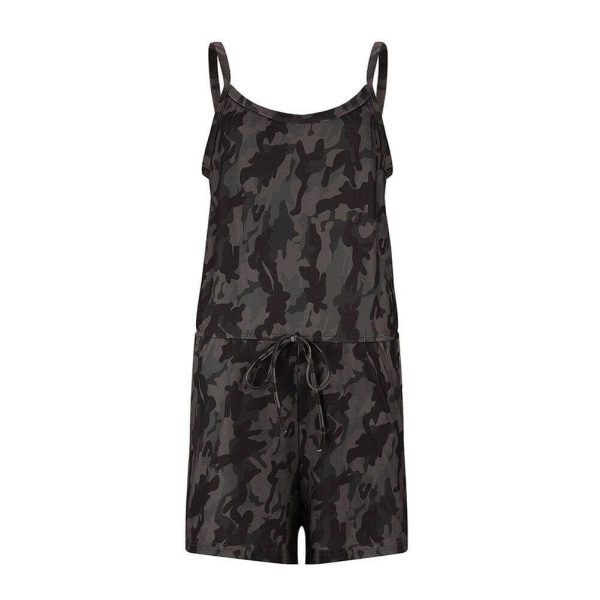 The Best Women Casual Sleeveless Bodycon Romper Ladies Camouflage Jumpsuit Club Tights Bodysuit Short Pants Playsuit Online - Takalr