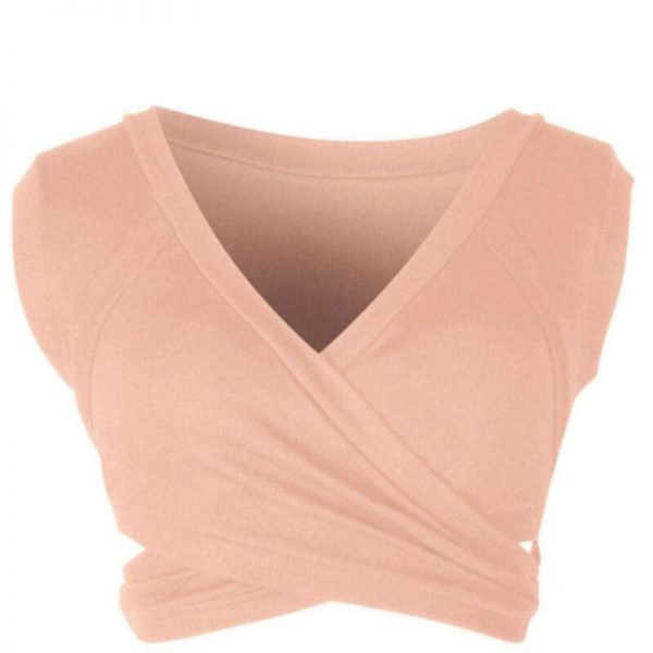 The Best Women Casual Sleeveless Tank Tops Ladies Sexy V Neck Bandage Solid Vest Crop Short Shirt Online - Takalr