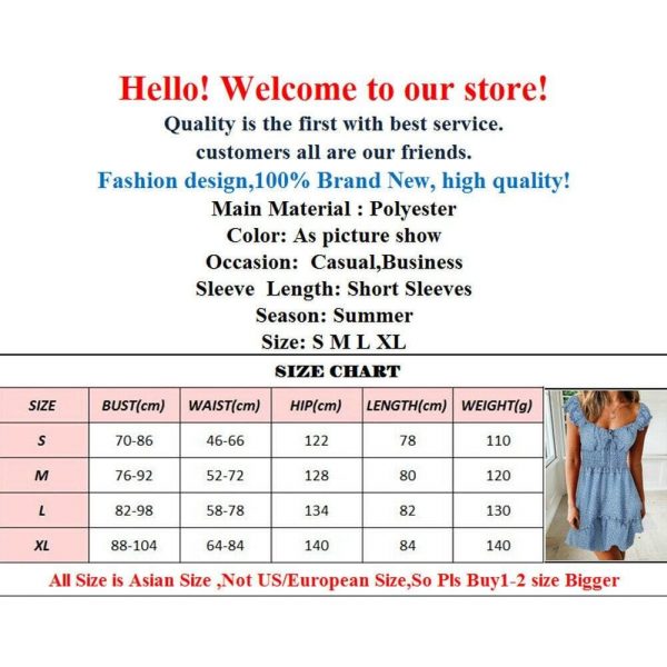 The Best Women Casual Summer Boho High Waist Short Mini Dress Frill Lady Short Sleeve Holiday Beach Dress Sundress New Online - Takalr