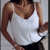 The Best Women Casual Summer Top Sleeveless Off Shoulder Vest Ladies Plain Tank V Neck Loose Tops Shirt Femme Clothes Online - Takalr