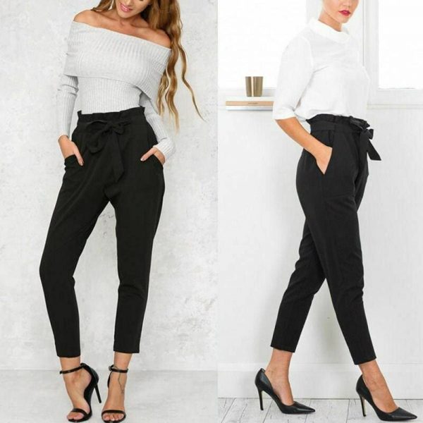 The Best Women Casual Sweatpants Jogger Dance Harem Pants Sports Baggy Slacks Pleated High Waist Loose Long Trousers Online - Takalr