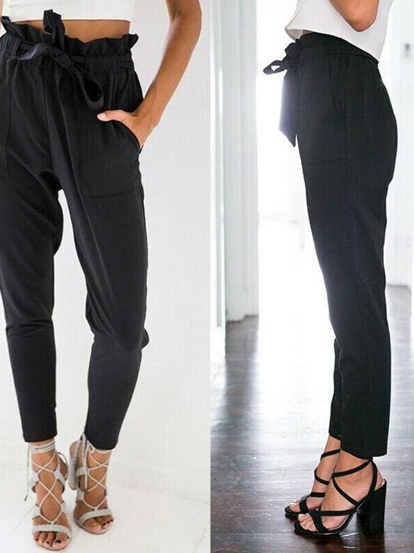 The Best Women Casual Sweatpants Jogger Dance Harem Pants Sports Baggy Slacks Pleated High Waist Loose Long Trousers Online - Takalr