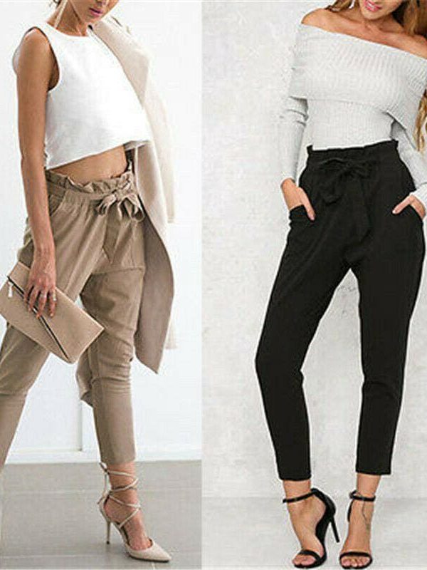 The Best Women Casual Sweatpants Jogger Dance Harem Pants Sports Baggy Slacks Pleated High Waist Loose Long Trousers Online - Takalr