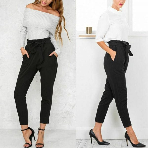 The Best Women Casual Sweatpants Jogger Dance Harem Pants Sports Baggy Slacks Pleated High Waist Loose Long Trousers Online - Takalr