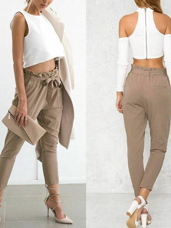 The Best Women Casual Sweatpants Jogger Dance Harem Pants Sports Baggy Slacks Pleated High Waist Loose Long Trousers Online - Takalr