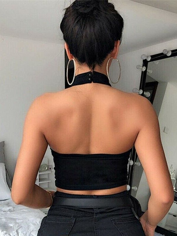 The Best Women Casual Tank Top Vest Blouse Ladies Sexy Chain Halter Sleeveless Summer Beach Crop Top Shirt Cami Top Online - Takalr