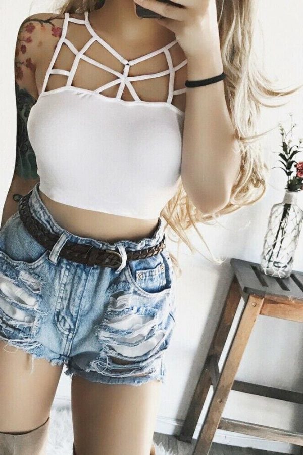 The Best Women Casual Tank Top Vest Blouse Sleeveless Ladies Summer Beach Crop Top Shirt Cami Top Online - Takalr