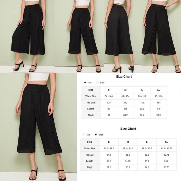 The Best Women Chiffon Elegant High Rise Piped Palazzo Pants Ladies Summer Casual Wide Leg Harem Loose Long Trousers Online - Takalr