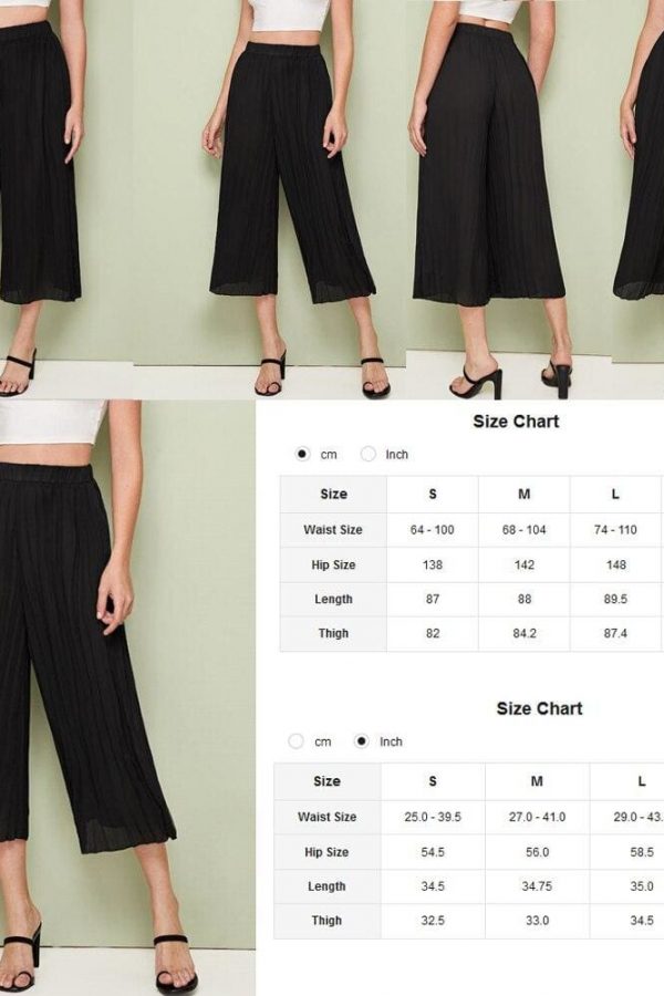 The Best Women Chiffon Elegant High Rise Piped Palazzo Pants Ladies Summer Casual Wide Leg Harem Loose Long Trousers Online - Takalr