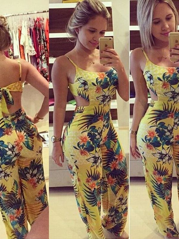 The Best Women Clubwear Summer Bodycon Party Jumpsuit Romper Trouser Ladies Fit and Flare Floral Bandage Jumpsuits Female Clothing Online - Takalr