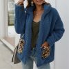 The Best Women Coats And Jackets Plus Size Leopard Pocket Winter Warm Fleece Coats Online - Takalr