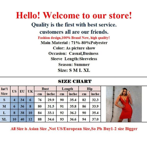 The Best Women Dress Ladies Deep V-neck Sleeveless Bandage Bodycon Evening Party Club Short Mini Dress Online - Takalr