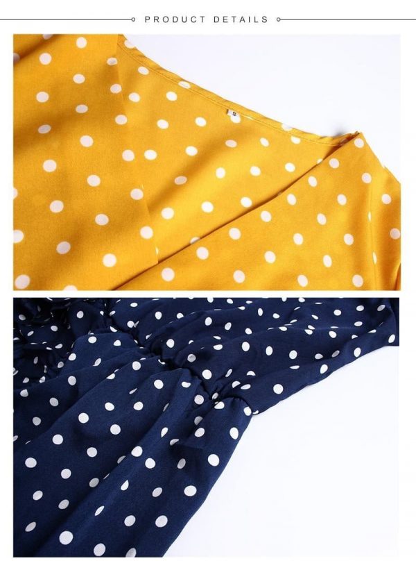 The Best Women Dress Ruffles Print Polka Dot Female Half Sleeve Mini Dresses Online - Source Silk