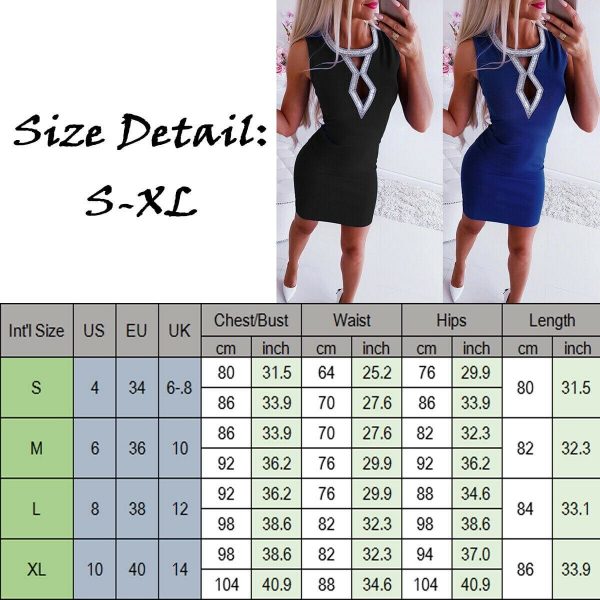 The Best Women Drilling Hollow Sleeveless Bodycon Dress Ladies Summer Party Evening Beach Short Mini Dress Sundress Online - Takalr