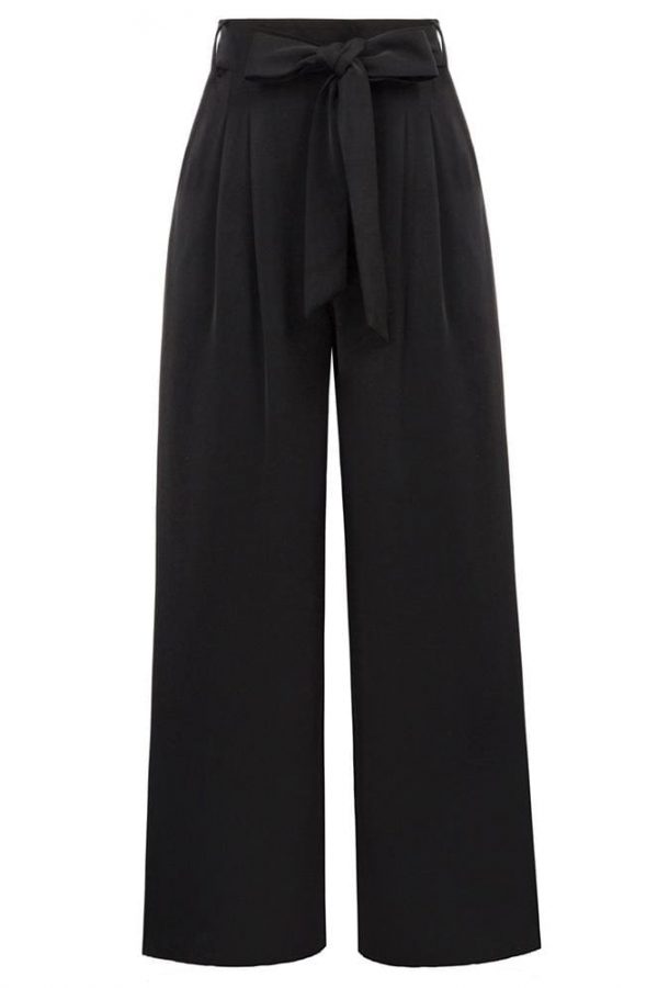 The Best Women Elastic High Waist Casual Belt Trousers  Straight Leg Long Pants Online - Takalr