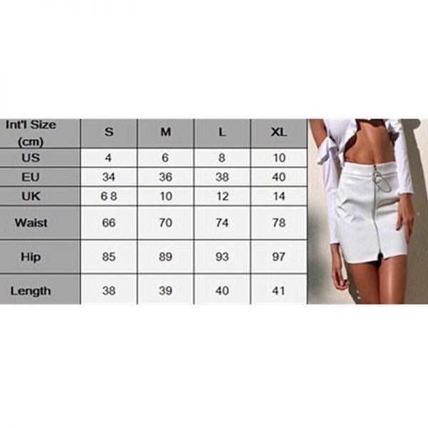 The Best Women Fashion High Waist Zip Faux Leather Short Pencil Bodycon Slim Mini Skirt New Solid Casual Skirt Online - Takalr