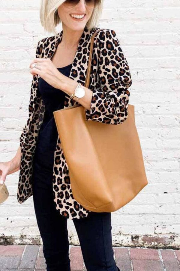 The Best Women Fashion OL Blazer Suit Ladies Long Sleeves Leopard Cardigan Slim Fit Casual Jacket Coat Outwear Streetwear Online - Takalr