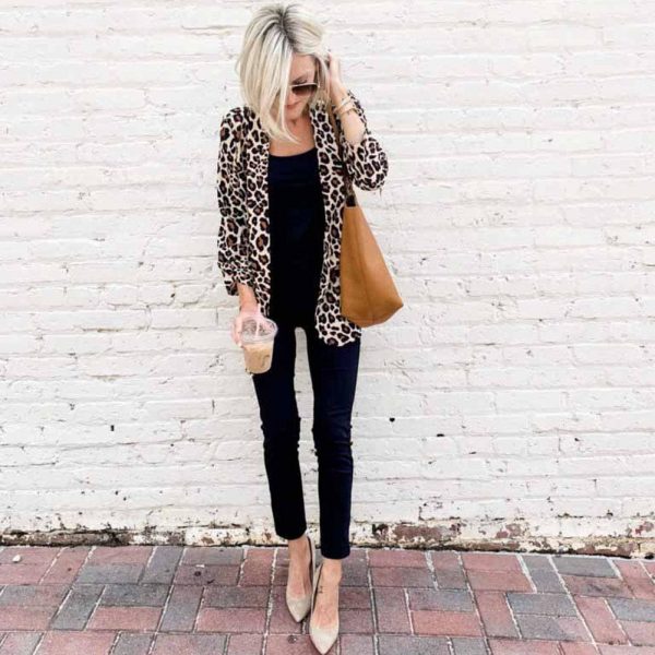 The Best Women Fashion OL Blazer Suit Ladies Long Sleeves Leopard Cardigan Slim Fit Casual Jacket Coat Outwear Streetwear Online - Takalr